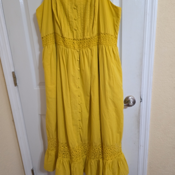 torrid Mustard Yellow Button-Front Sundress - Picture 3 of 8
